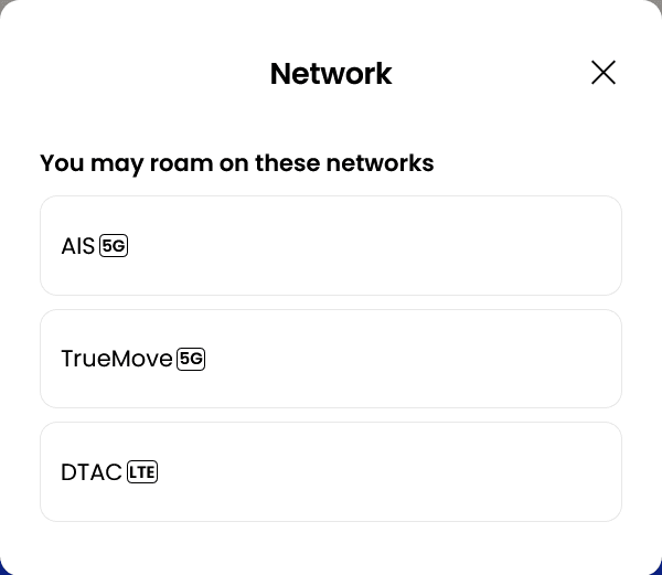Alosim Thailand eSIM Supported Networks (AIS, TrueMove & Dtac)