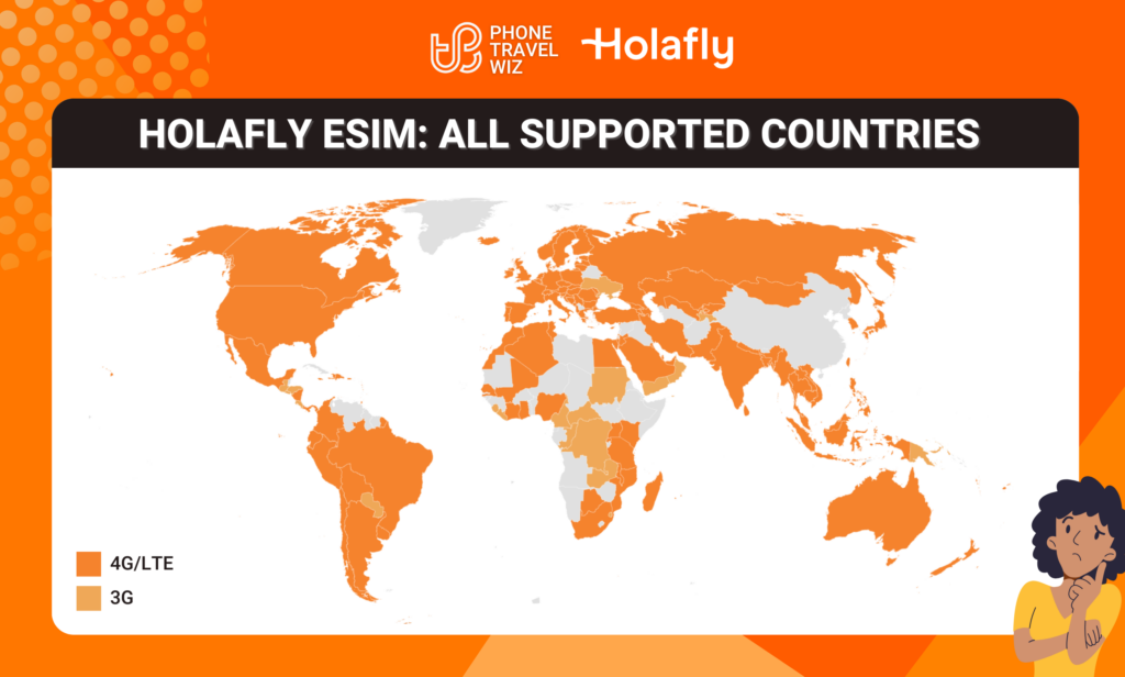 Holafly All Eligible Countries Map Infographic by Phone Travel Wiz (October 2023 Version)