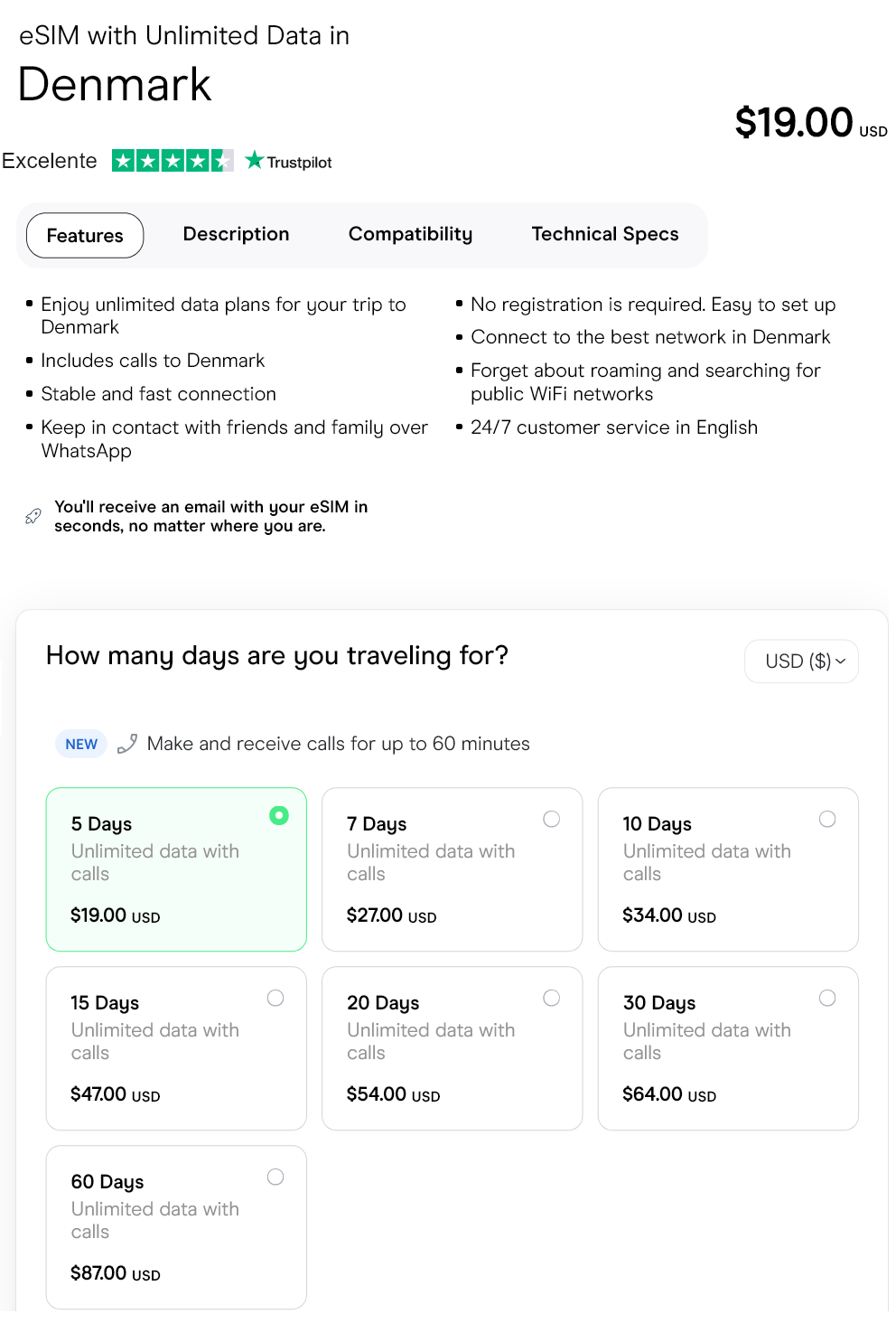Holafly Denmark eSIMs