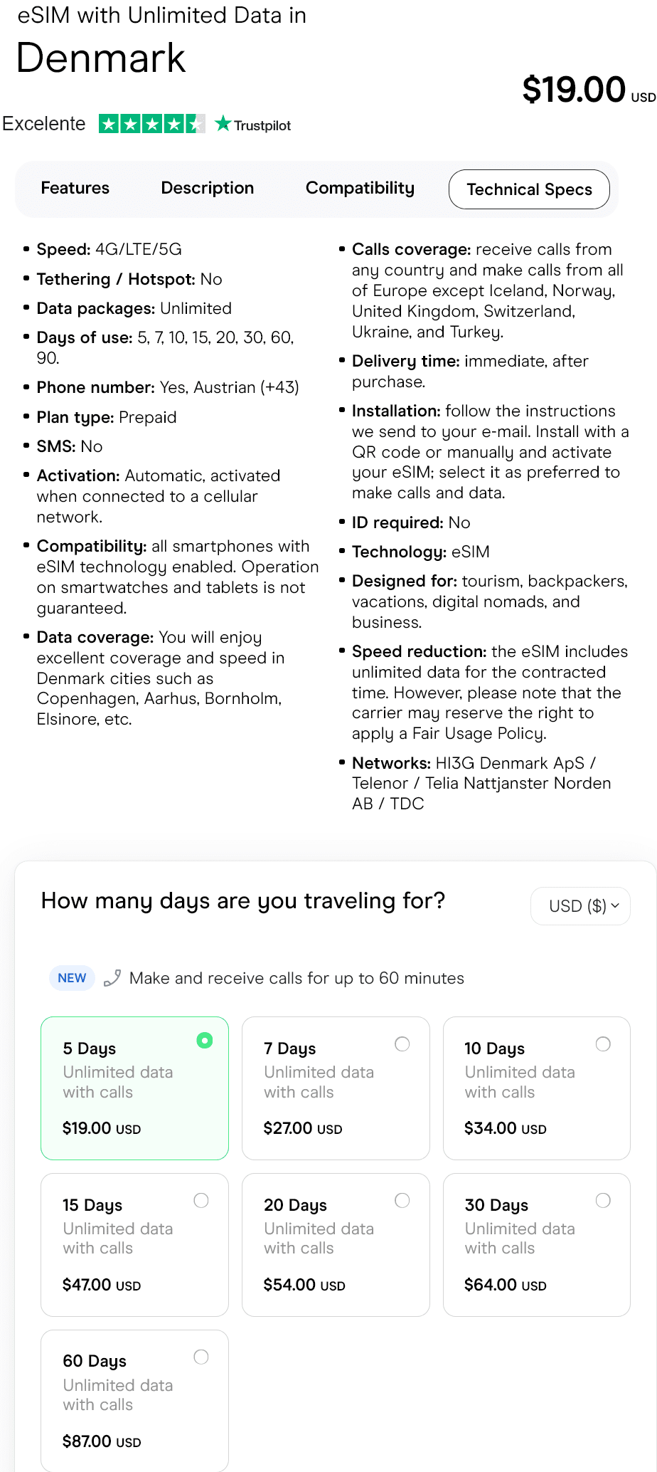 Holafly Denmark eSIMs