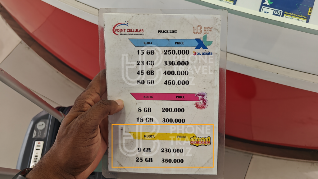 Indosat Ooredoo Hutchison SIM Cards Sold by Point Cellular at Jakarta-Soekarno-Hatta International Airport