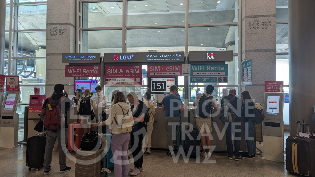 KT South Korea & LG U+ Booth at Seoul Incheon International Airport