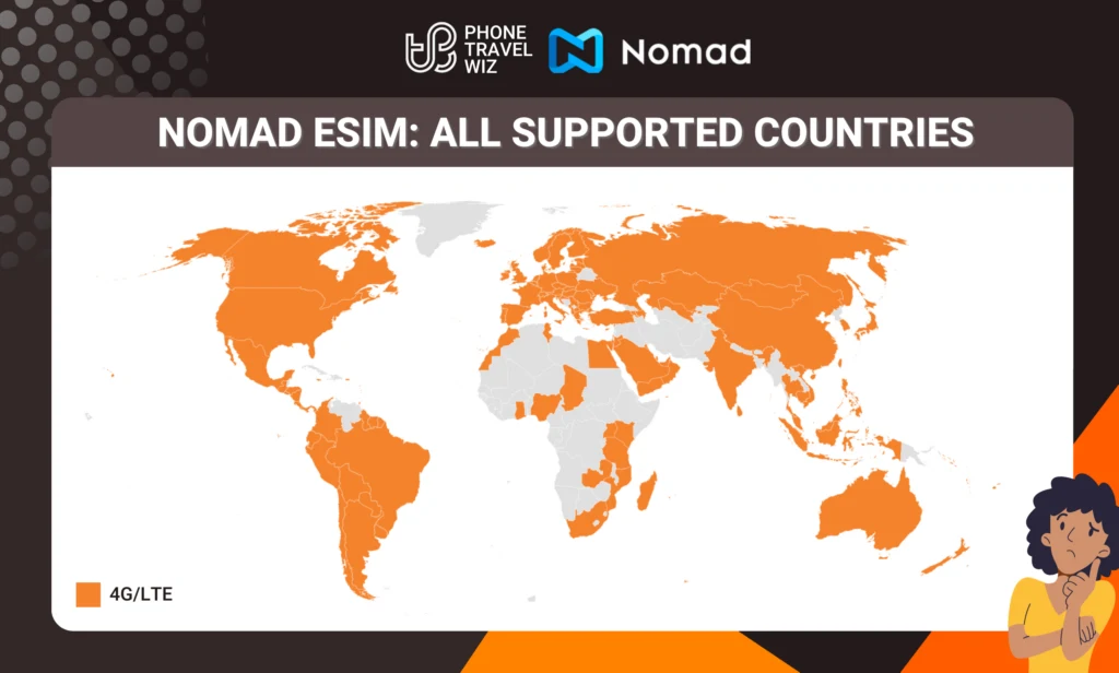 Nomad All Eligible Countries Map Infographic by Phone Travel Wiz (October 2023 Version)
