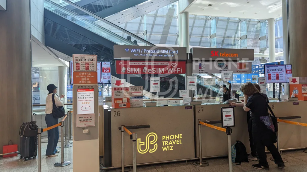 SK Telecom Booth at Seoul Incheon International Airport Terminal 1