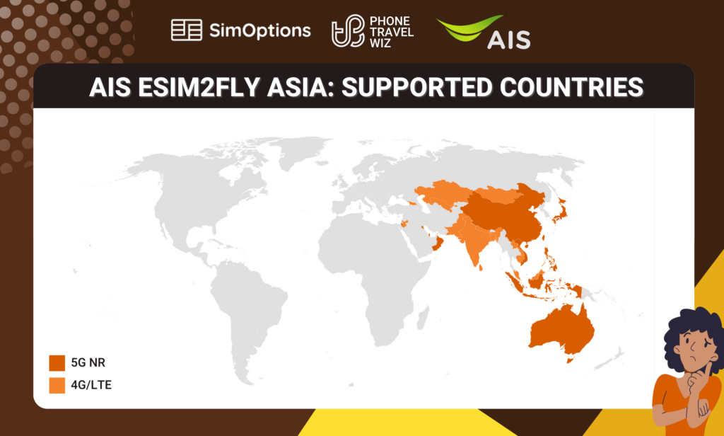 SimOptions AIS eSIM2fly Asia eSIM Eligible Countries Map Infographic by Phone Travel Wiz (October 2023 Version).png