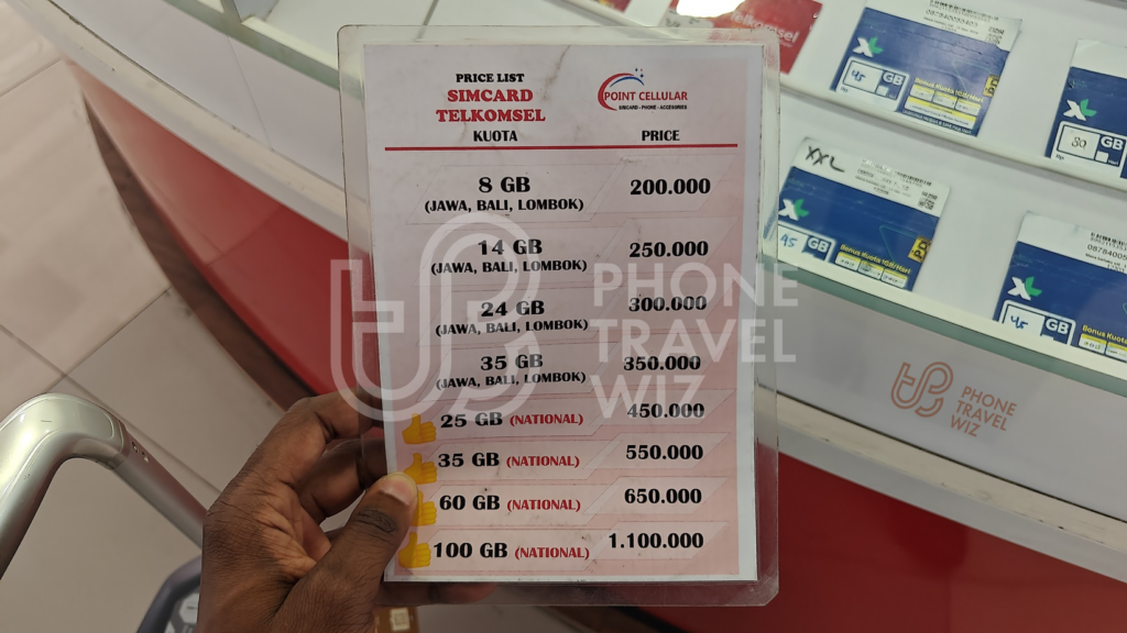 Telkomsel SIM Cards Sold by Point Cellular at Jakarta-Soekarno-Hatta International Airport