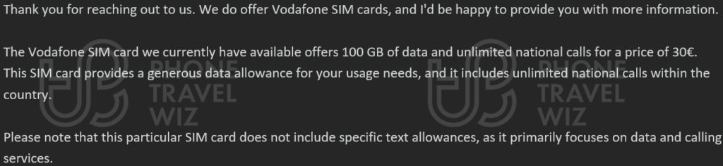 Vodafone Spain Plans sold by TravelWiFi at Málaga Costa-da-Sol Airport Email