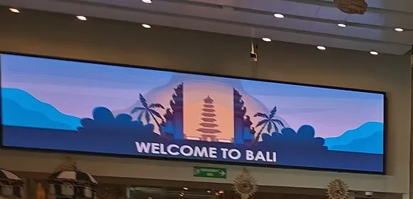 Welcome to Bali Banner at Denpasar (Bali) I Gusti Ngurah Rai International Airport