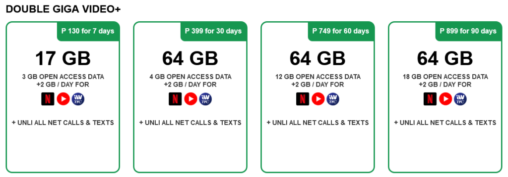 Smart Philippines Double Giga Video + Plans