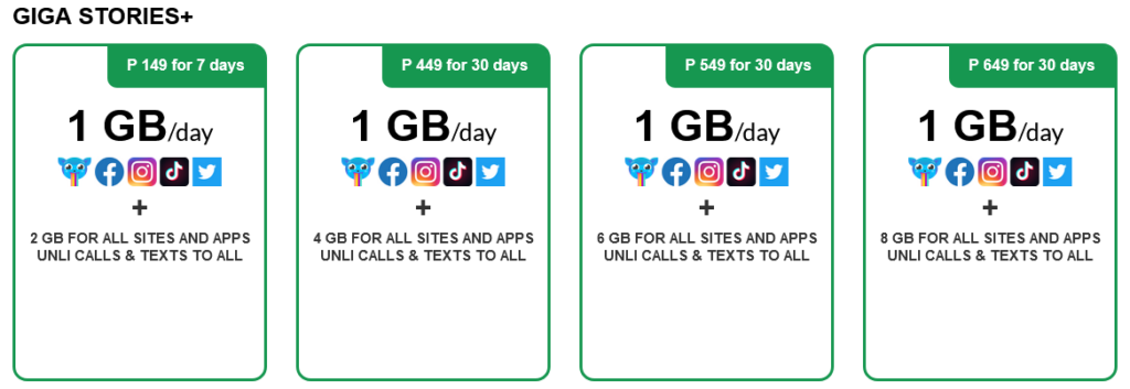Smart Philippines Giga Stories+ Plans