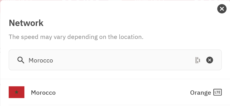 Airalo Menalink eSIM Supported Network in Morocco (Orange)