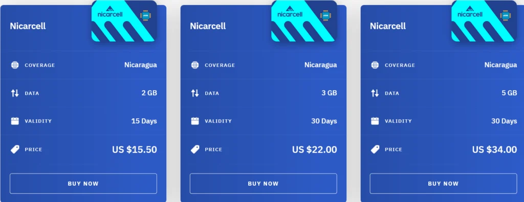 Airalo Nicaragua Nicarcell eSIM with Prices