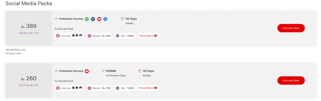 Airtel Sri Lanka Social Media Plans