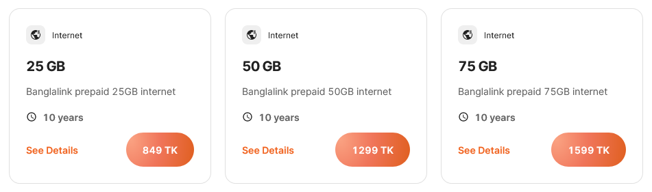 Banglalink Bangladesh Unlimited Validity Packs