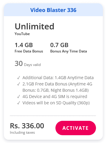 Dialog Sri Lanka 4G Video Blaster with Unlimited YouTube