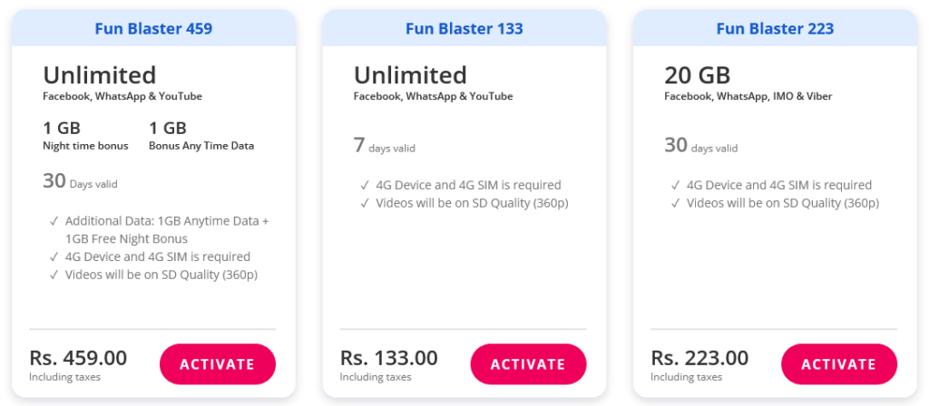 Dialog Sri Lanka Fun Blaster Plans