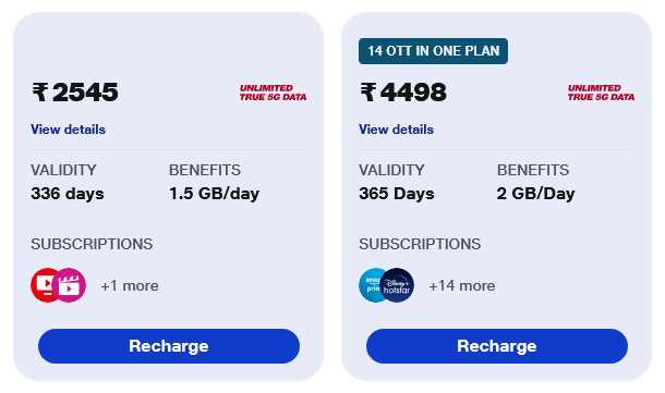 Jio India Annual Prepaid Plans