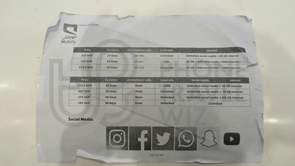 Mobily Saudi Arabia Tourist SIM Cards at Jeddah King King Abdulaziz International Airport