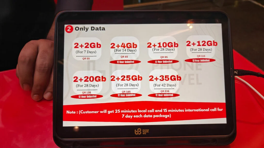 Ooredoo Qatar Data-only SIM Cards at Doha-Hamad International Airport.jpg