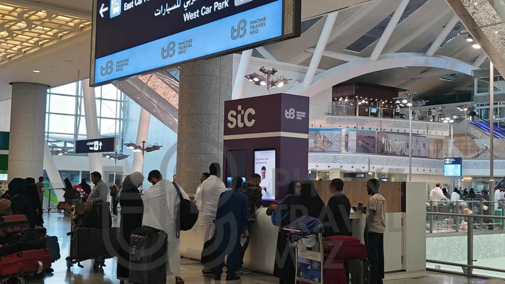 STC Saudi Arabia Selling SIM Cards at Jeddah King King Abdulaziz International Airport Arrivals Hall