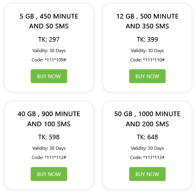 Teletalk Bangladesh Combo Packages Plan