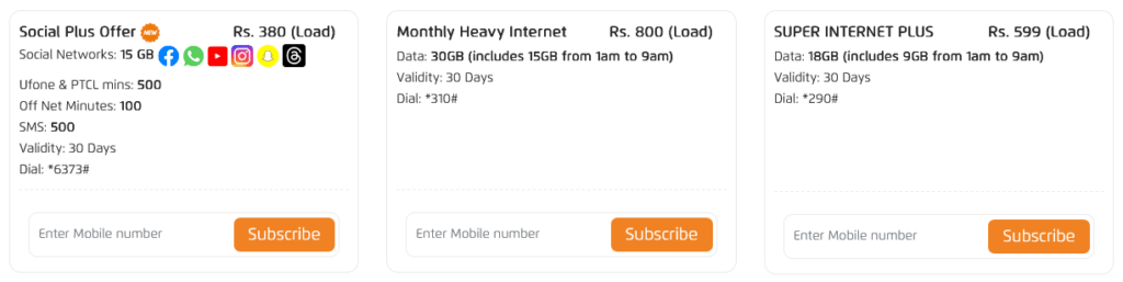 Ufone Pakistan Internet Bundle Plan