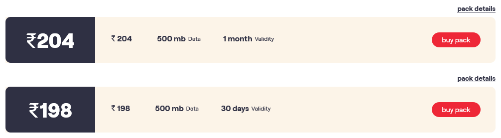 VI India Combo Prepaid Validity Plans