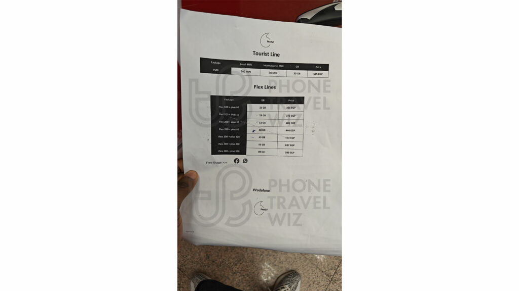 Vodafone Egypt SIM Cards at Cairo International Airport Luggage Claim