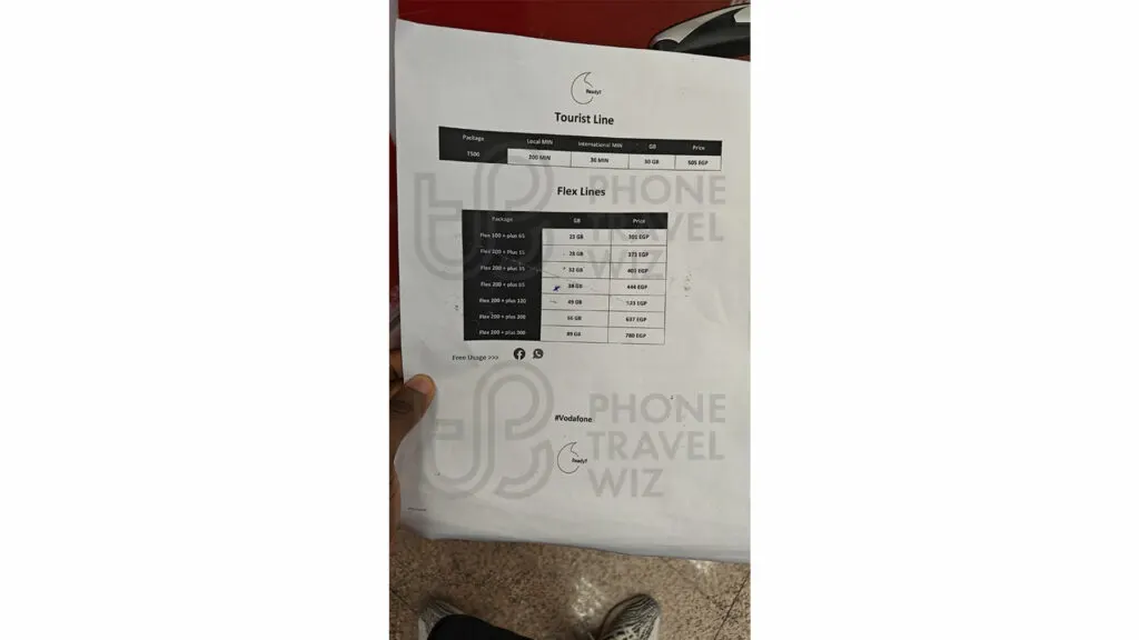 Vodafone Egypt SIM Cards at Cairo International Airport Luggage Claim