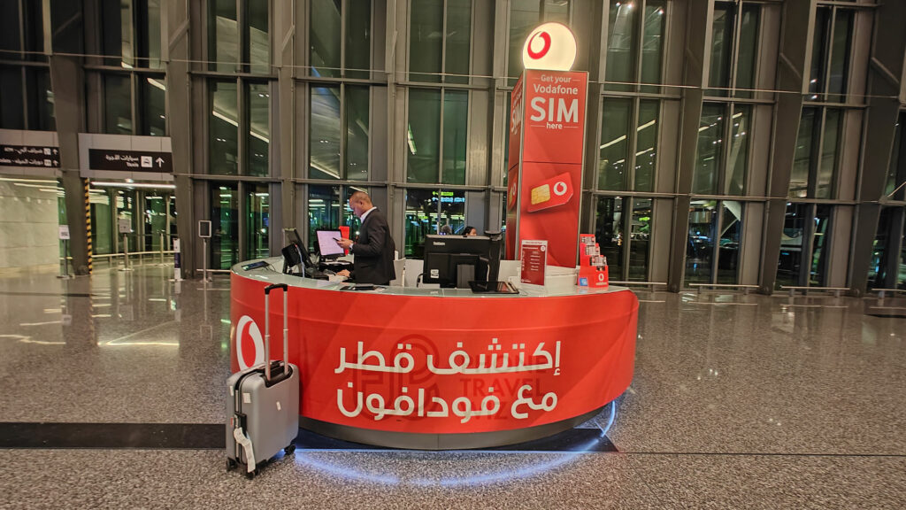 Vodafone Qatar Store (Left) at Doha-Hamad International Airport 1