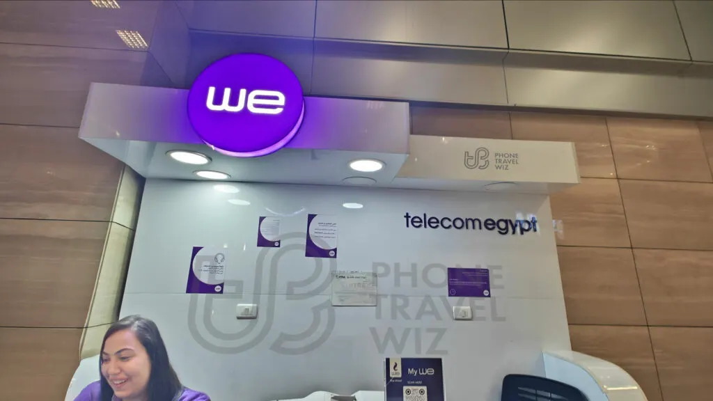 WE Egypt Telecom Store at Cairo International Airport Luggage Claim