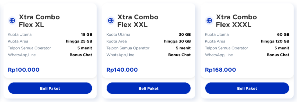 XL Axiata Indonesia Paket Internet Xtra Combo Flex Plan