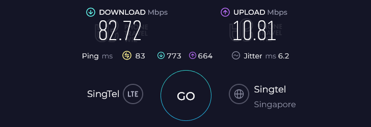 Airalo Asialink Speed Test at Taiwan Taoyuan International Airport Terminal 1 B1R Gates (82.72 Mbps)