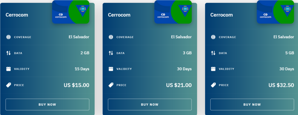 Airalo El Salvador Cerrocom eSIM with Prices