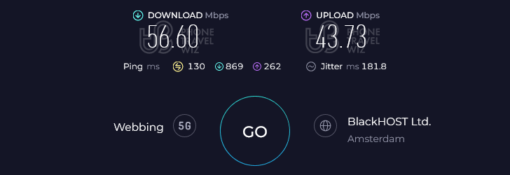 Airalo Mamma Mia Speed Test at Milan Linate Airport Departures 4 (43.73 Mbps)