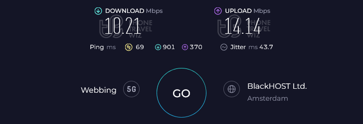 Airalo Mamma Mia Speed Test at Risoelatte (14.14 Mbps)