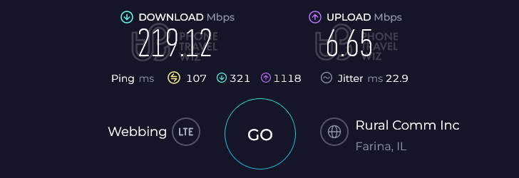 Airalo Tuque Mobile Canada Speed Test at Toronto Zoo Entrance (219.12 Mbps)