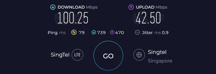 Airalo Xie Xie Speed Test at Tainan 圖係花.鐵板吐司 (100.25 Mbps)