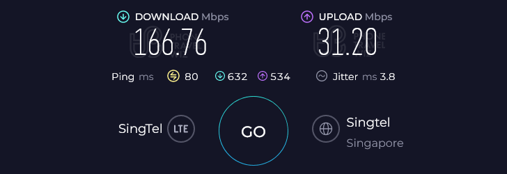 Airalo Xie Xie Speed Test at Taiwan Taoyuan International Airport Terminal 1 Arrivals Hall (166.76 Mbps)