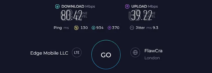 Alosim Saudi Arabia Speed Test at Red Sea Mall (39.22 Mbps)