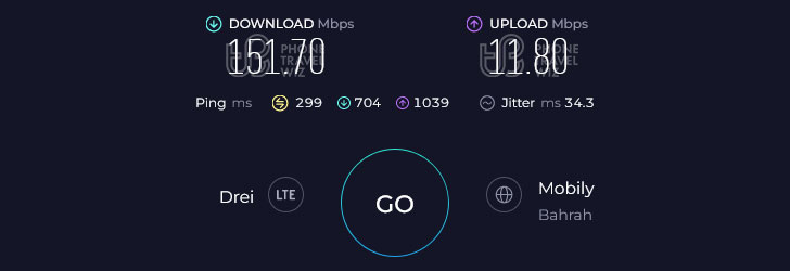 Holafly Saudi Arabia Speed Test at King Abdulaziz International Airport A Gates (151.70 Mbps)