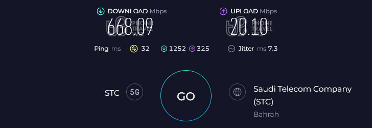 STC Saudi Arabia Speed Test at Novotel Jeddah Tahlia (20.10 Mbps)