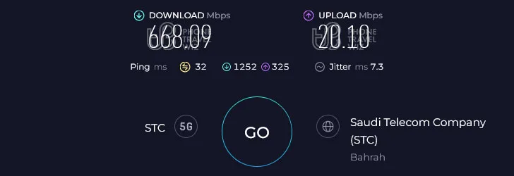 STC Saudi Arabia Speed Test at Novotel Jeddah Tahlia (20.10 Mbps)