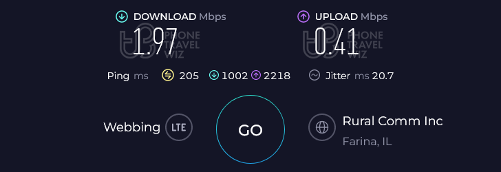 Airalo Americanmex in Canada Speed Test at Hubby's Jamaican Kitchen (1.97 Mbps)