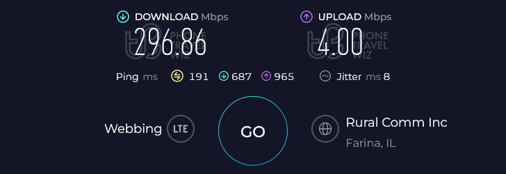 Airalo Americanmex in Canada Speed Test at Starbucks @ Westoak Trails Boulevard (Oakville) (296.86 Mbps)