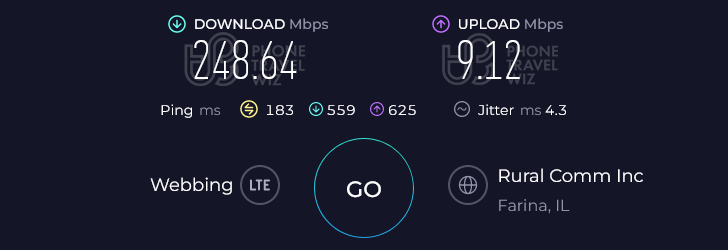 Airalo Americanmex in Canada Speed Test at Walmart Supercentre (Niagara Falls) (248.64 Mbps)