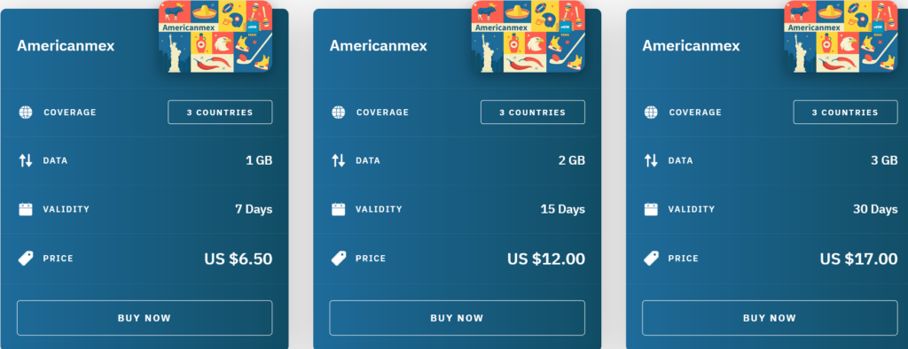 Airalo North America Americanmex eSIM with Prices