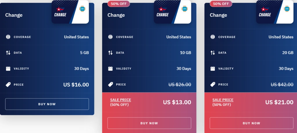 Airalo United States Change eSIM with Prices