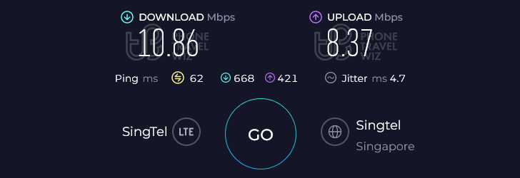 Airalo Xin Chao Vietnam Speed Test at Diamond Plaza (10.86 Mbps)