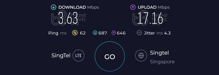 Airalo Xin Chao Vietnam Speed Test at Ho Chi Minh City Tan Son Nhat International Airport International Terminal Arrivals Hall (3.63 Mbps)